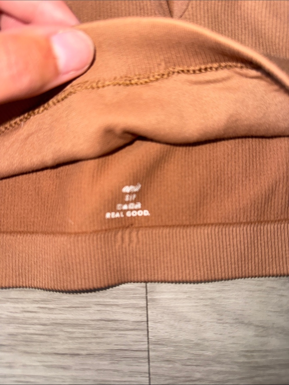aerie Cropped Ribbed Tank - Rust - Picture 2 of 3